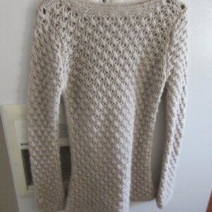 Berretti Wool Alpaca Beige open Knit Sweater‎ Women's L pullover